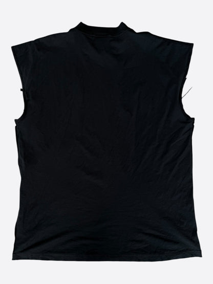 Balenciaga Faded Black & White Logo Sleeveless T-Shirt