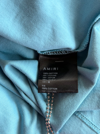 Amiri Blue Staggered Logo T-Shirt