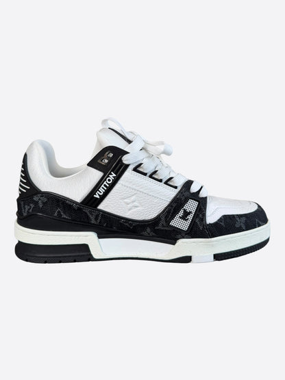Louis Vuitton Black & White Denim Monogram Trainers