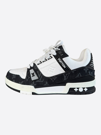 Louis Vuitton Black & White Denim Monogram Trainers