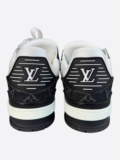 Louis Vuitton Black & White Denim Monogram Trainers
