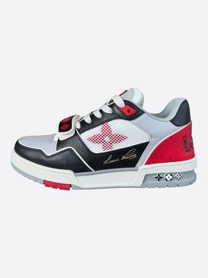 Louis Vuitton Black & Red Mesh Trainer