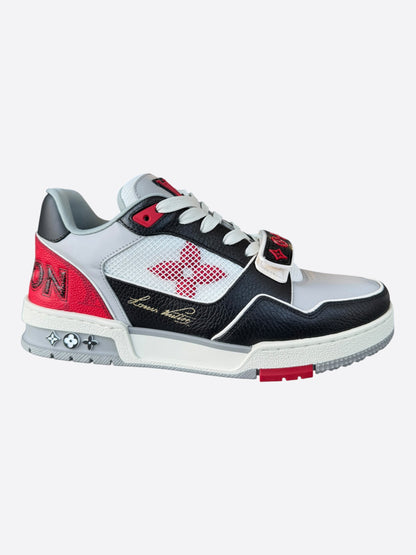 Louis Vuitton Black & Red Mesh Trainer