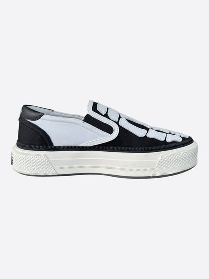 Amiri Black & White Skeleton Slip On Sneakers