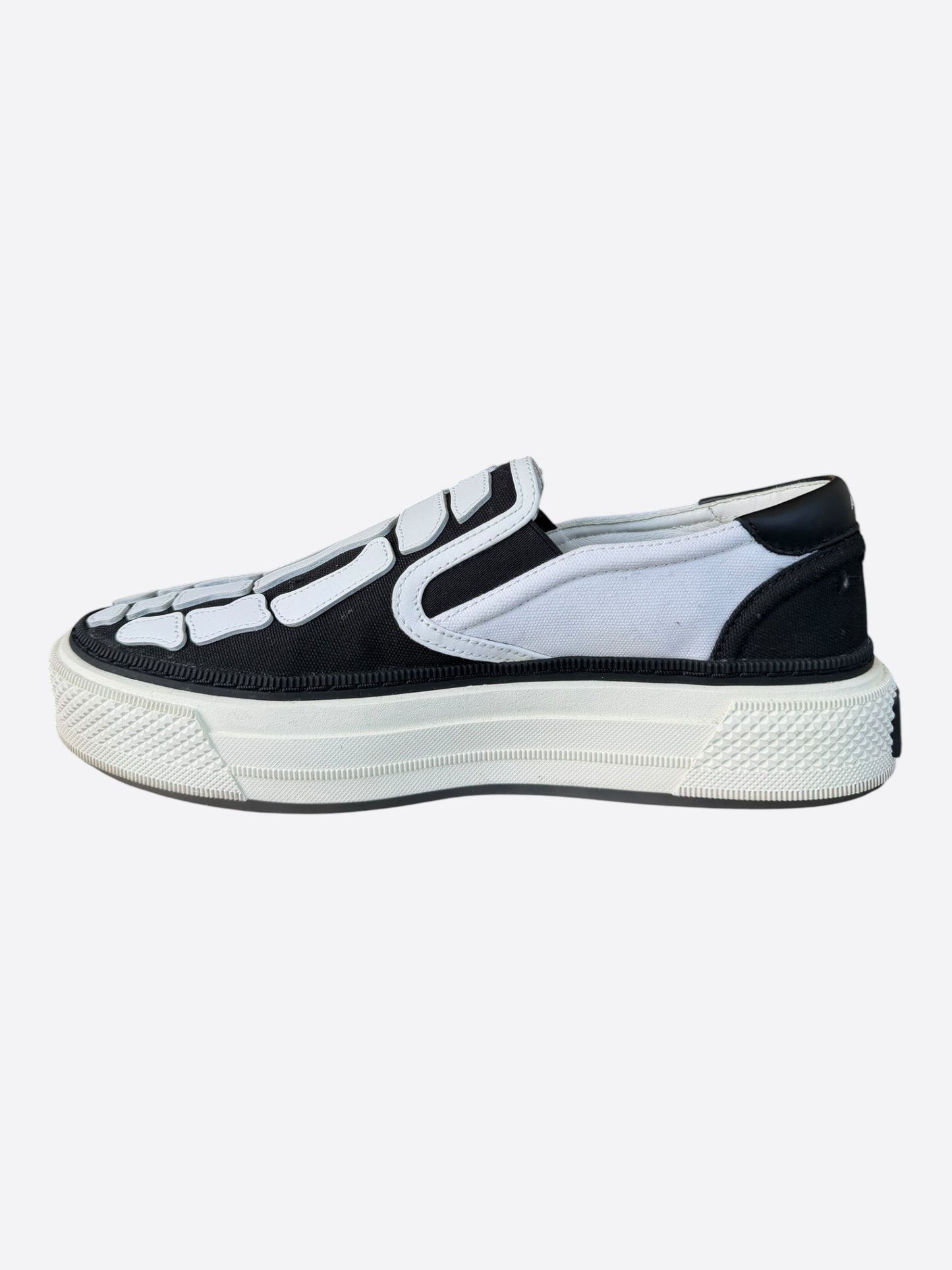 Amiri Black & White Skeleton Slip On Sneakers