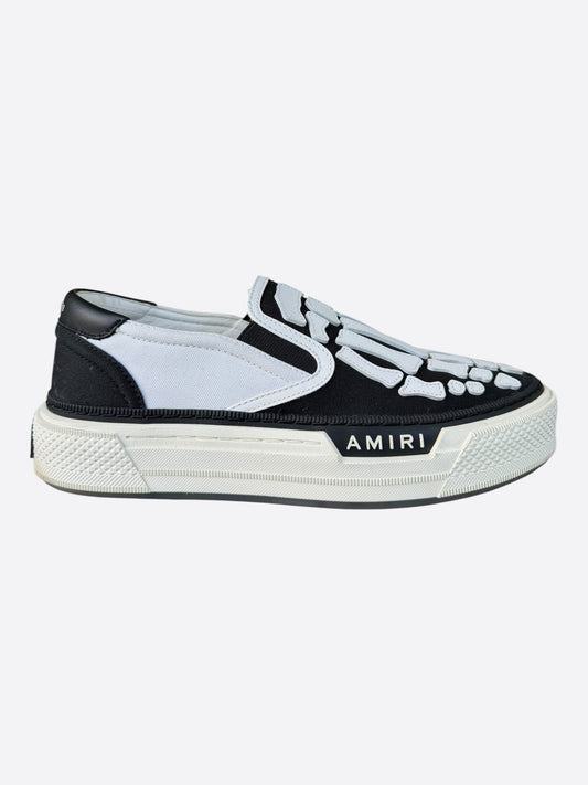 Amiri Black & White Skeleton Slip On Sneakers