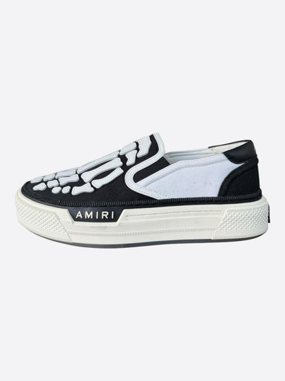 Amiri Black & White Skeleton Slip On Sneakers