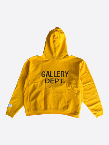 Gallery Dept Yellow & Black Logo Hoodie