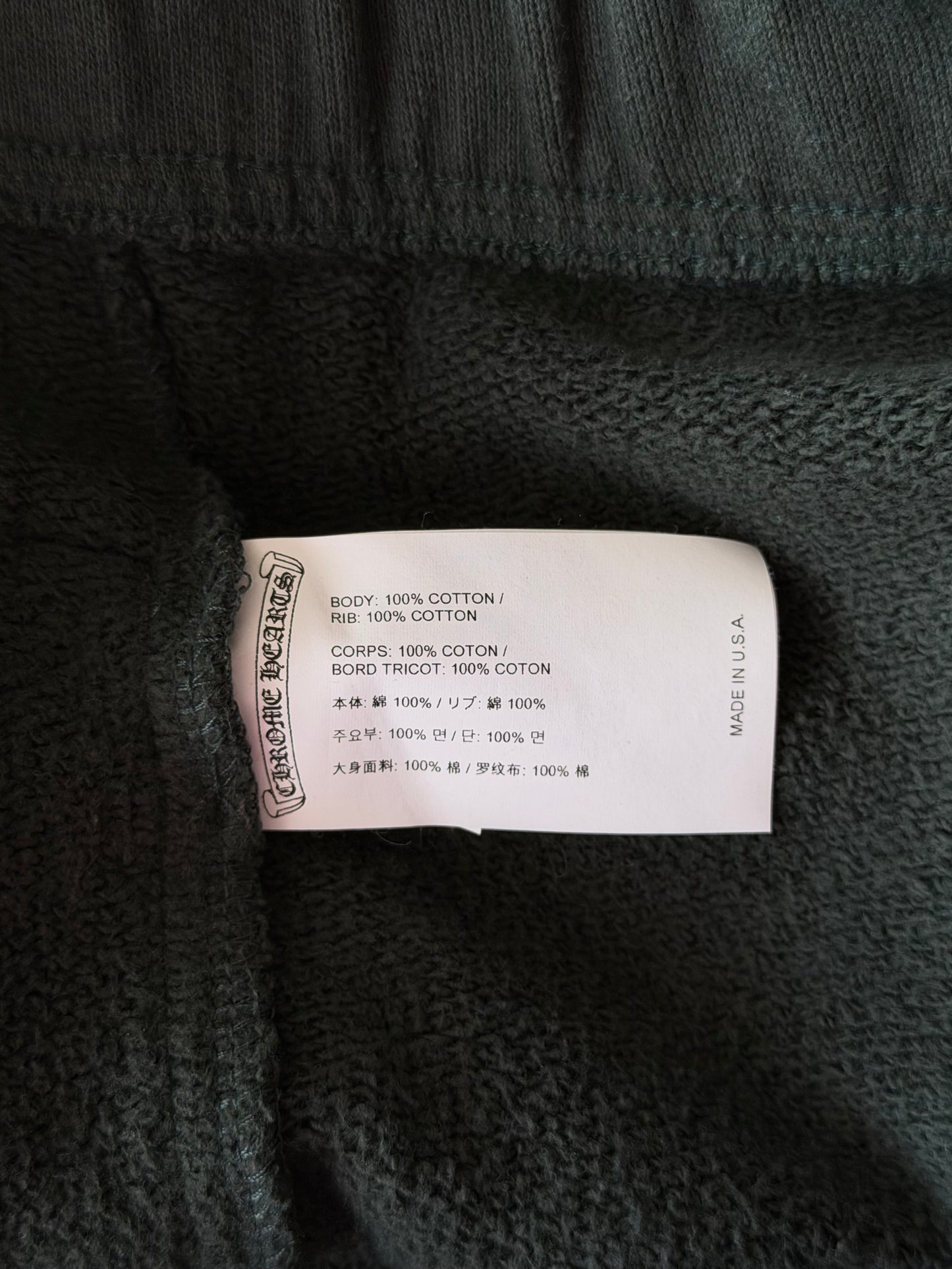 Chrome Hearts Green & White Slo Ride Embroidered Shorts