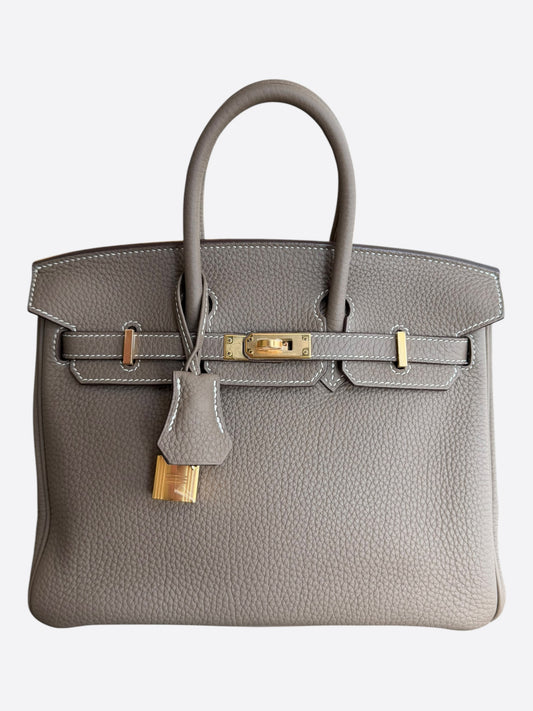 Hermes Etoupe Togo & Gold Hardware Birkin 25