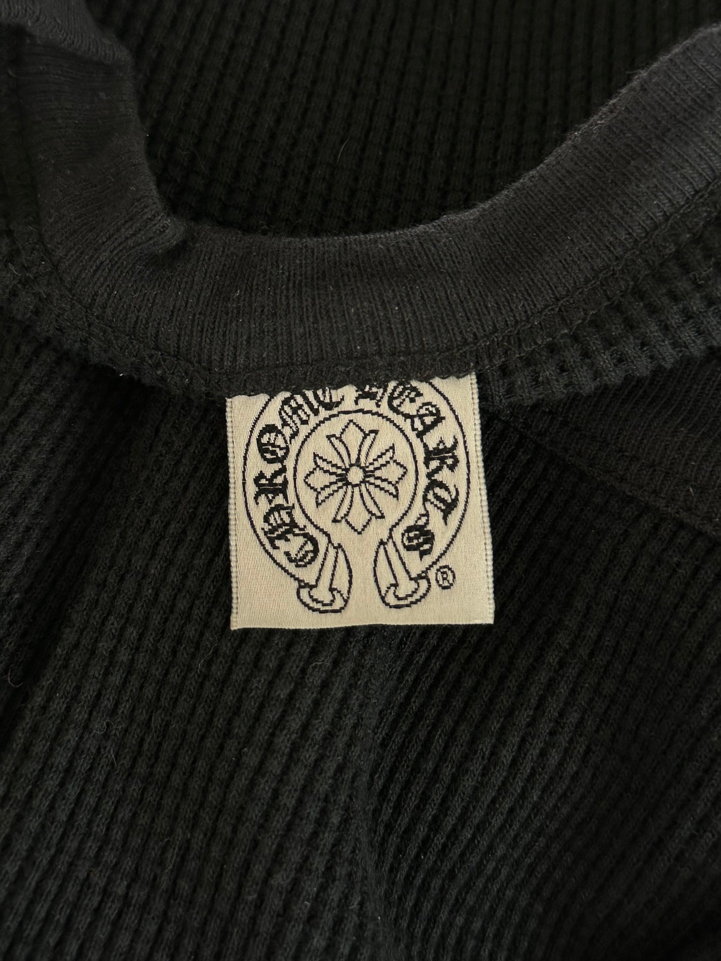 Chrome Hearts Black & Red Dagger Logo Thermal Longsleeve T-Shirt