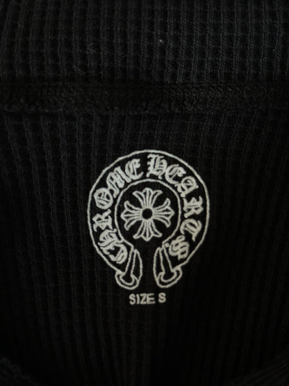 Chrome Hearts Black Horseshoe Logo Thermal Hoodie