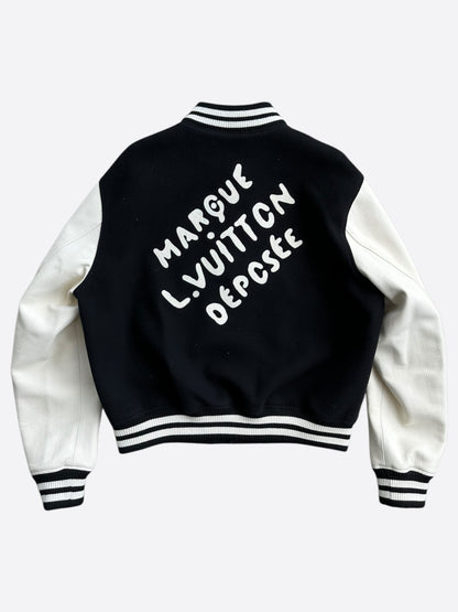 Louis Vuitton Black & White Logo Varsity