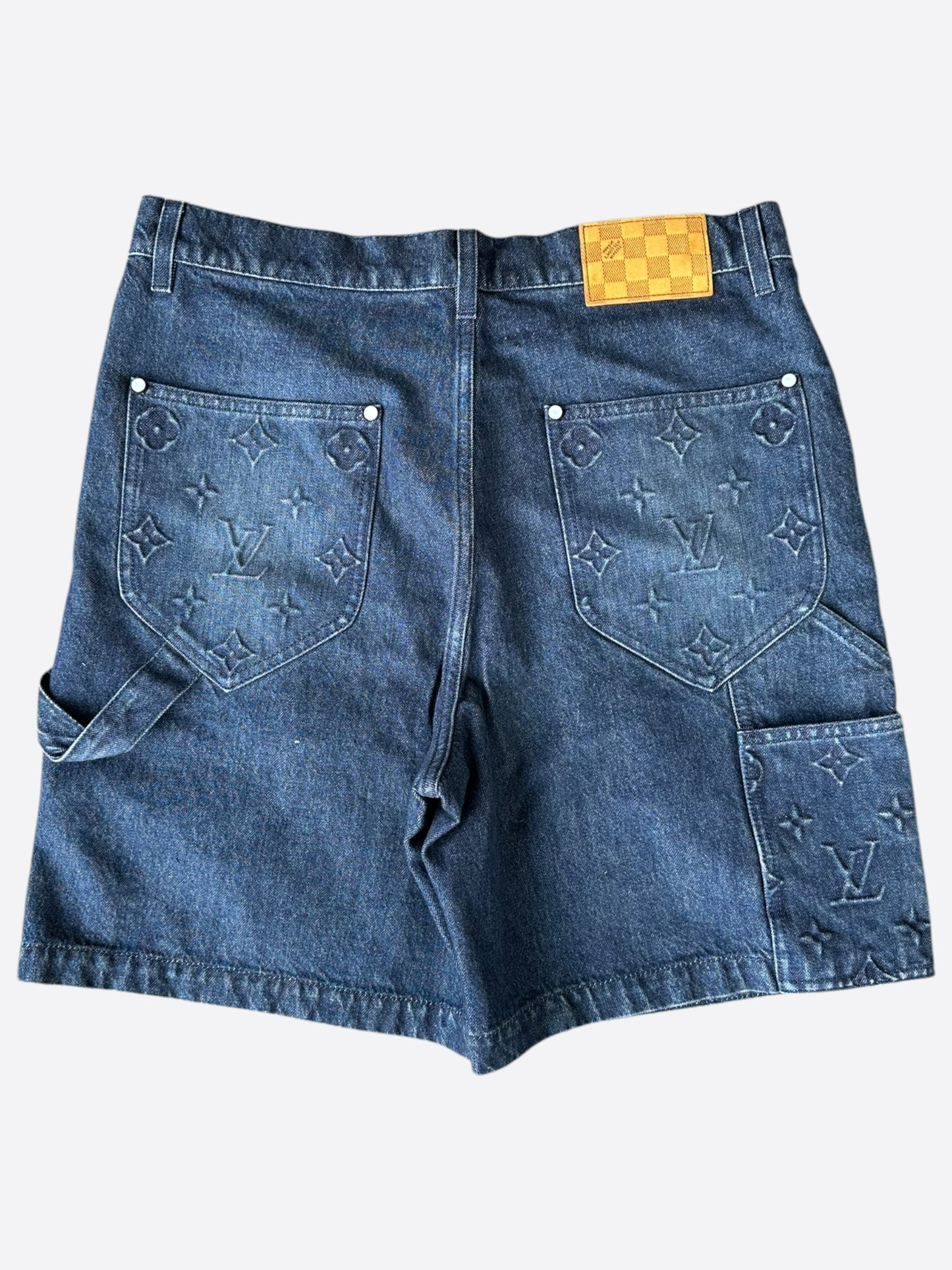 Louis Vuitton Blue Monogram Carpenter Denim Shorts