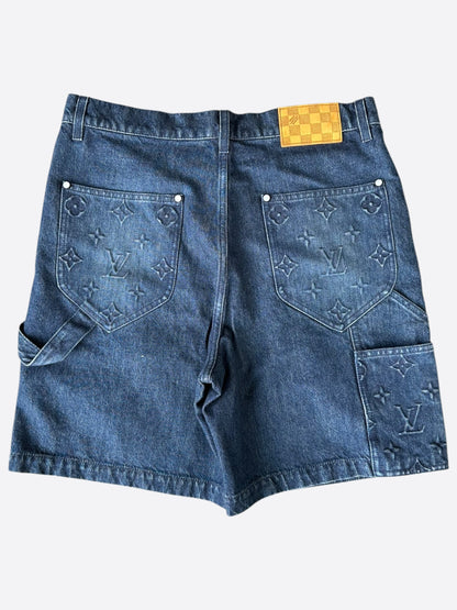 Louis Vuitton Blue Monogram Carpenter Denim Shorts