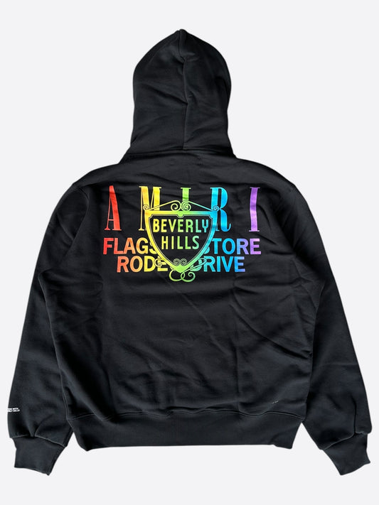 Amiri Black Rainbow Beverly Hills Hoodie