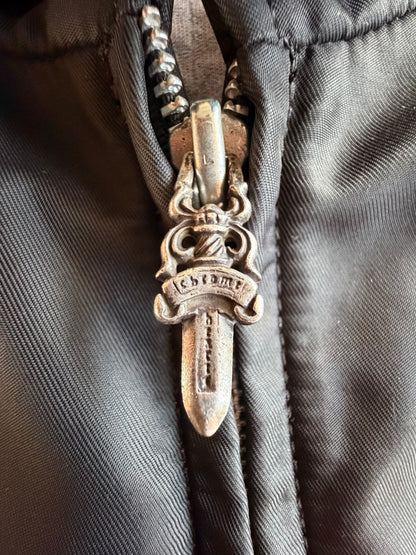 Chrome Hearts Black Cemetery Cross Patch Nylon Trucker Jacket