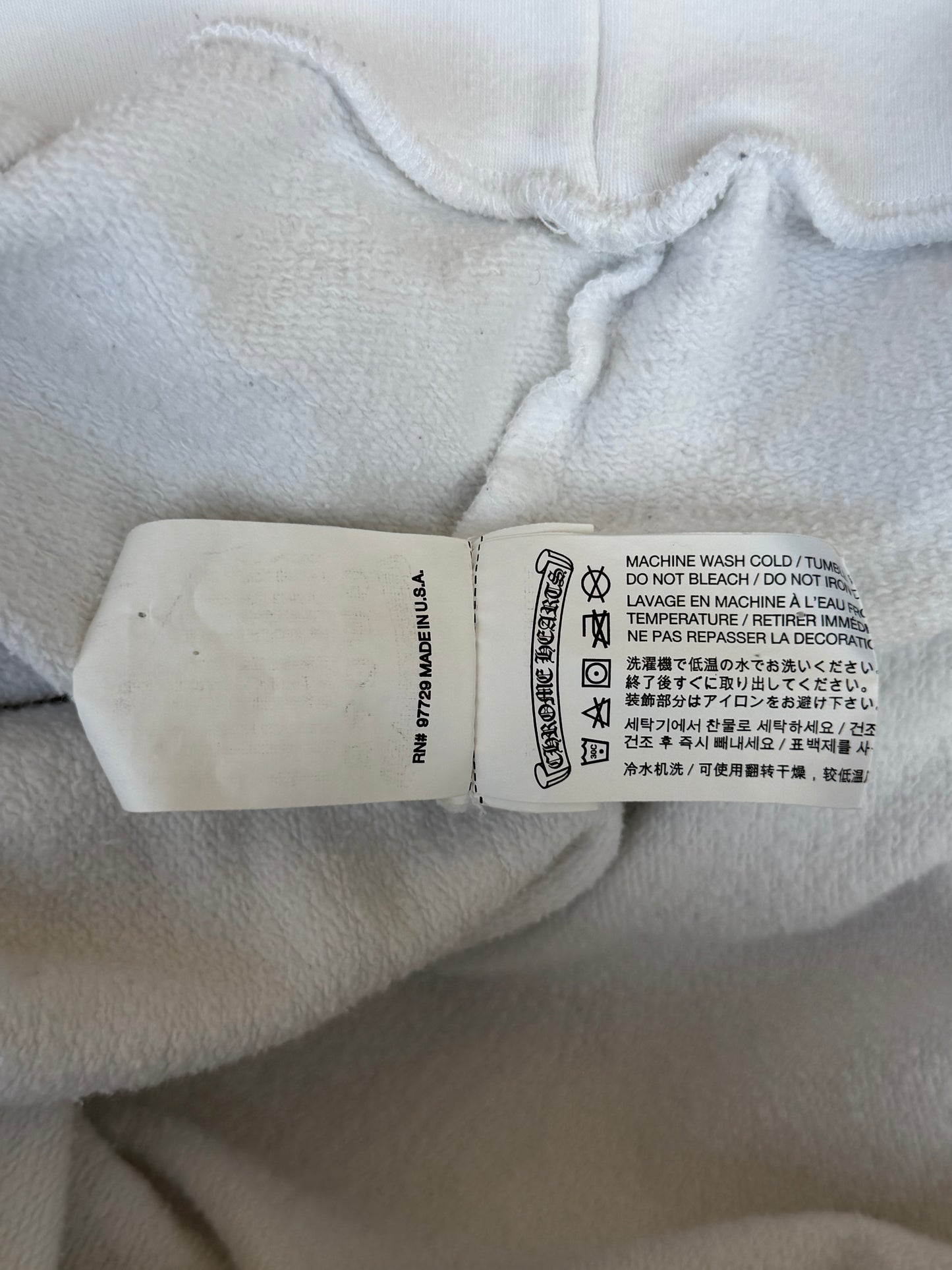 Chrome Hearts White & Black Embroidered Patch Hoodie