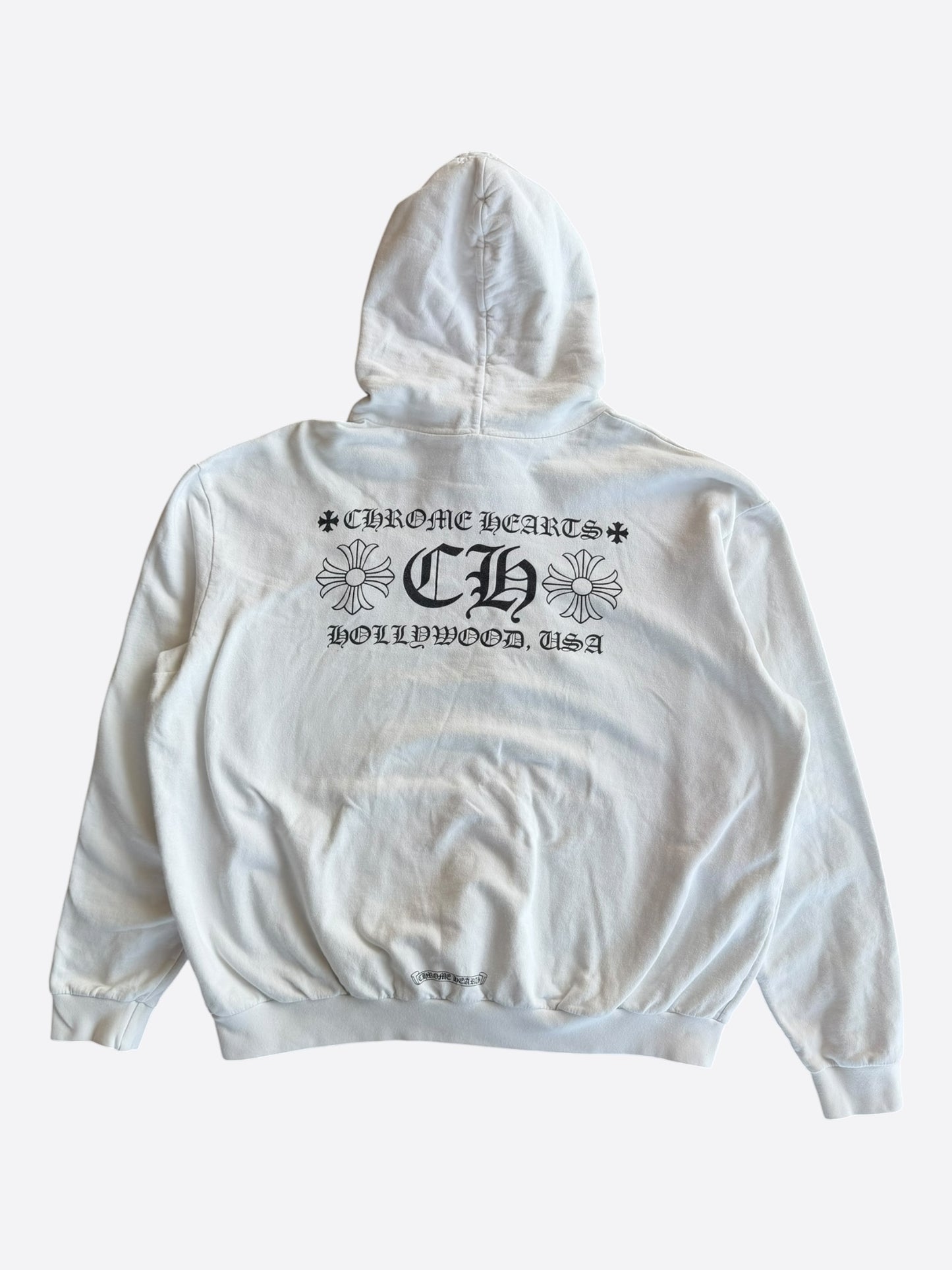 Chrome Hearts White & Black Embroidered Patch Hoodie