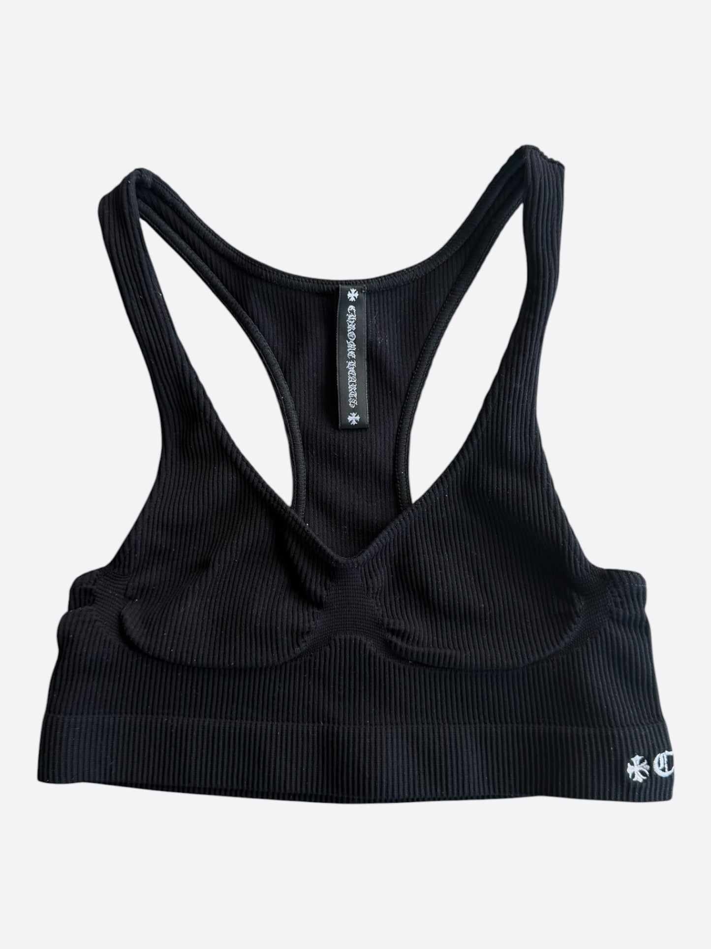 Chrome Hearts Black & White CH Logo Bra