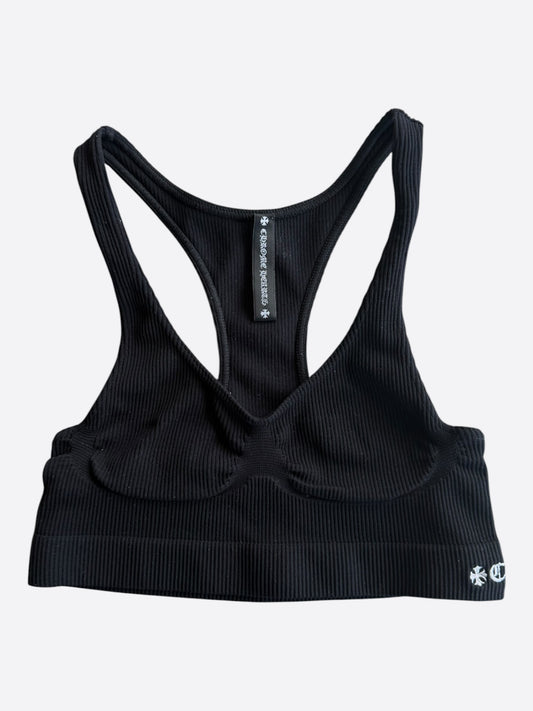 Chrome Hearts Black & White CH Logo Bra
