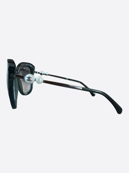 Chanel Black Butterfly Winter Pearl Sunglasses