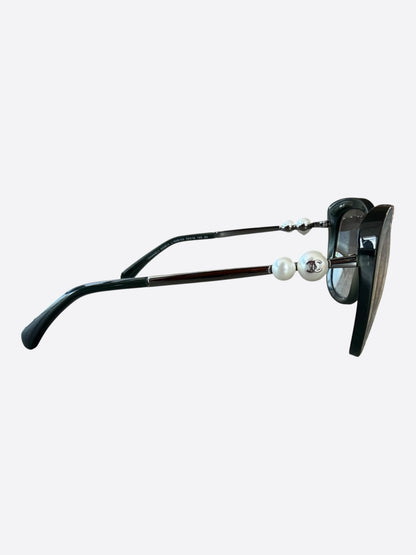 Chanel Black Butterfly Winter Pearl Sunglasses