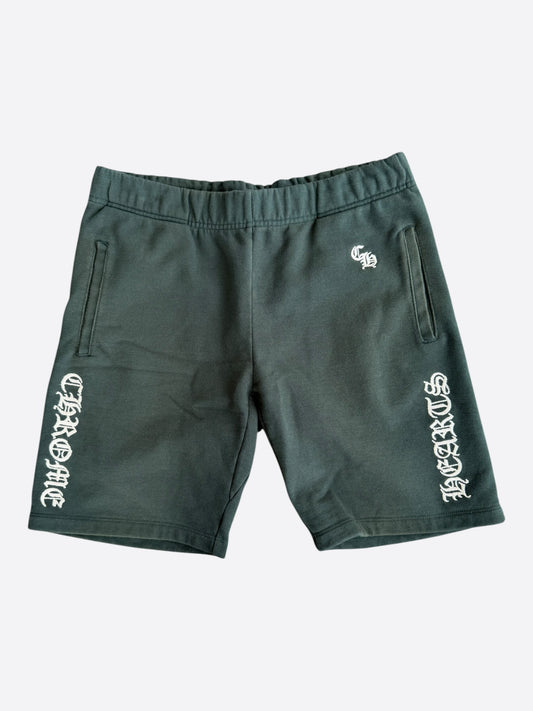 Chrome Hearts Green & White Slo Ride Embroidered Shorts