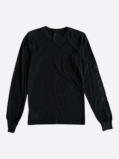 Chrome Hearts Black Neck Logo Longsleeve T-Shirt