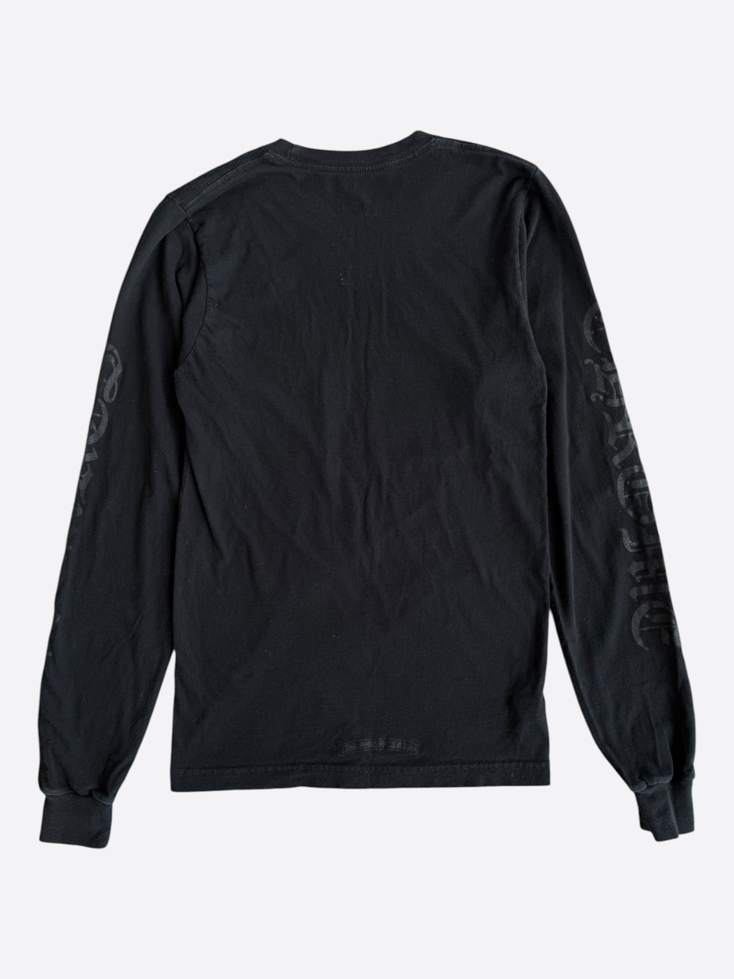 Chrome Hearts Black Neck Logo Longsleeve T-Shirt