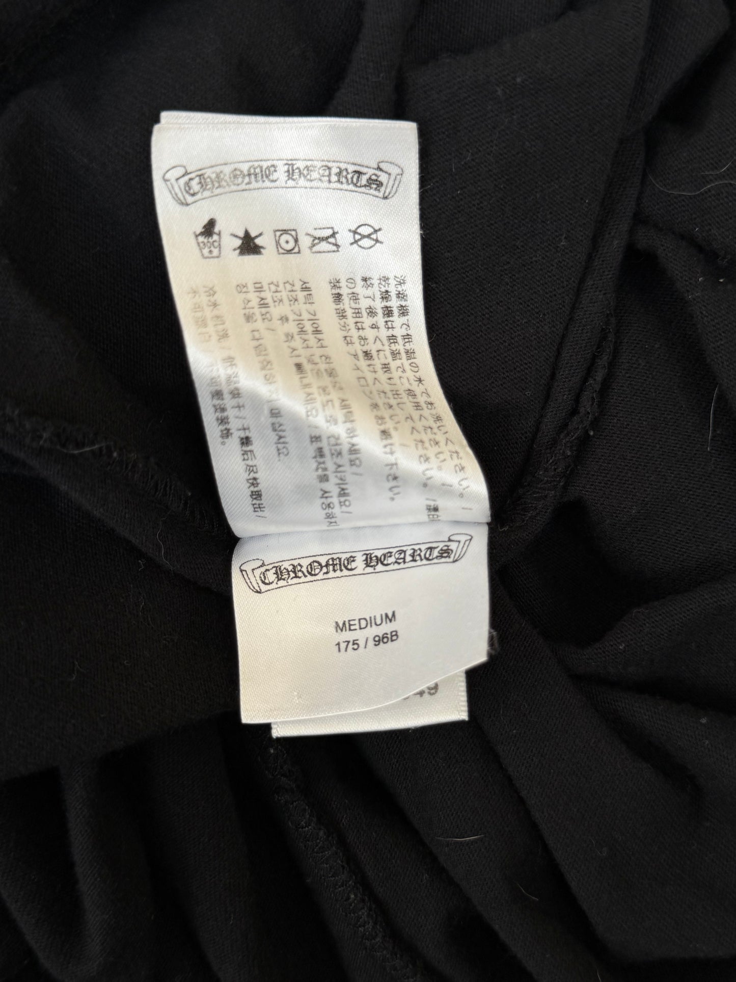 Chrome Hearts Black & White Scroll Logo T-Shirt