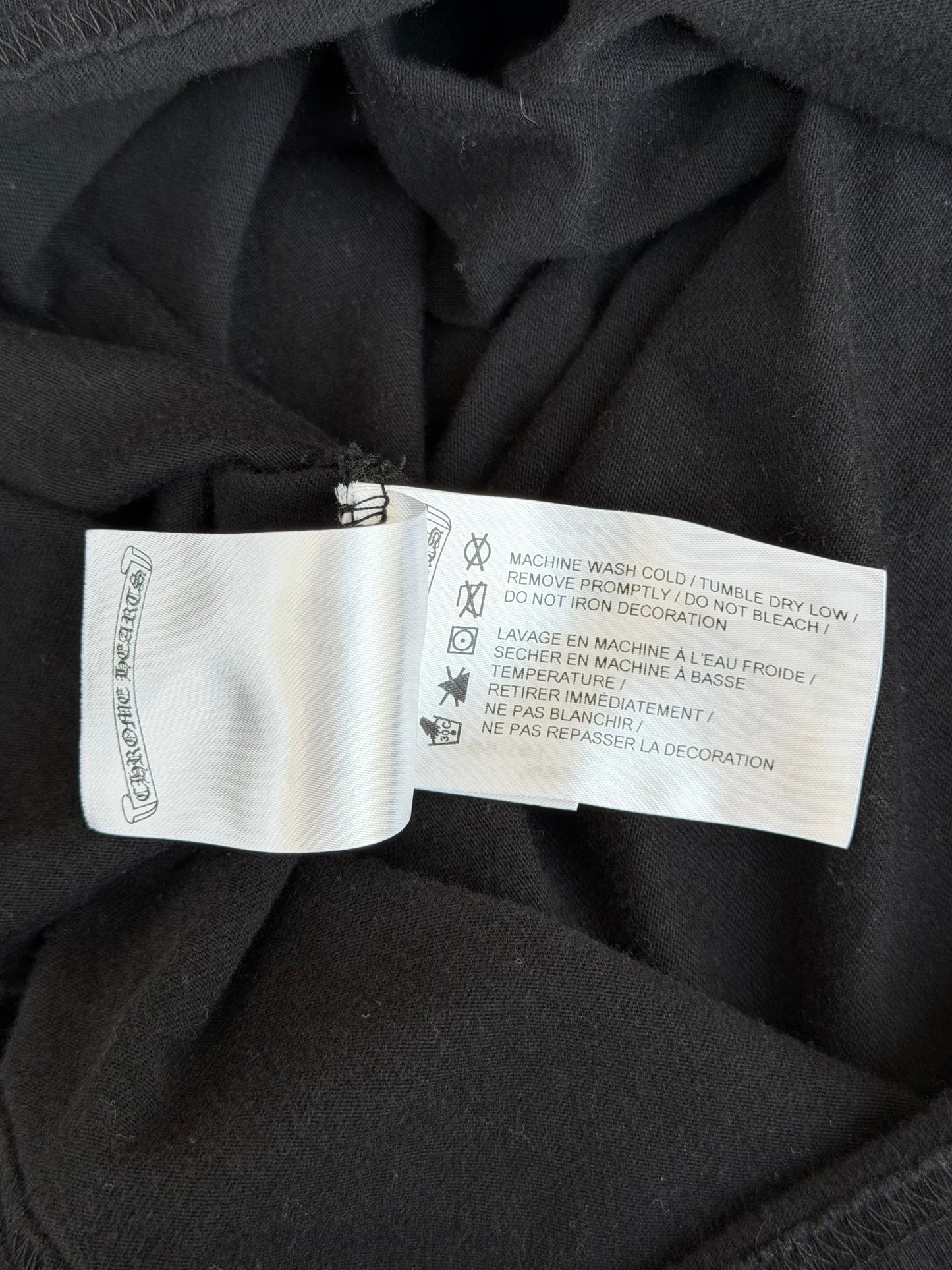 Chrome Hearts Black Neck Logo Longsleeve T-Shirt