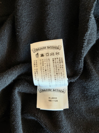 Chrome Hearts Black & White Cross Jacquard Horseshoe Logo Zip Up Hoodie