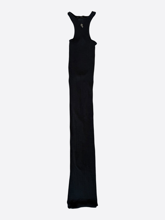 Amiri Black & Silver Staggered Logo Dress