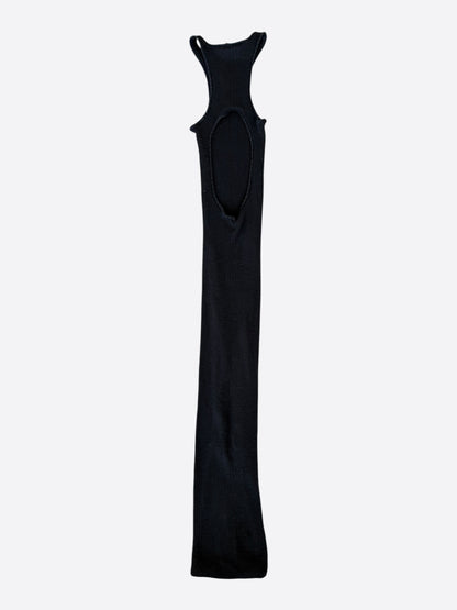 Amiri Black & Silver Staggered Logo Dress