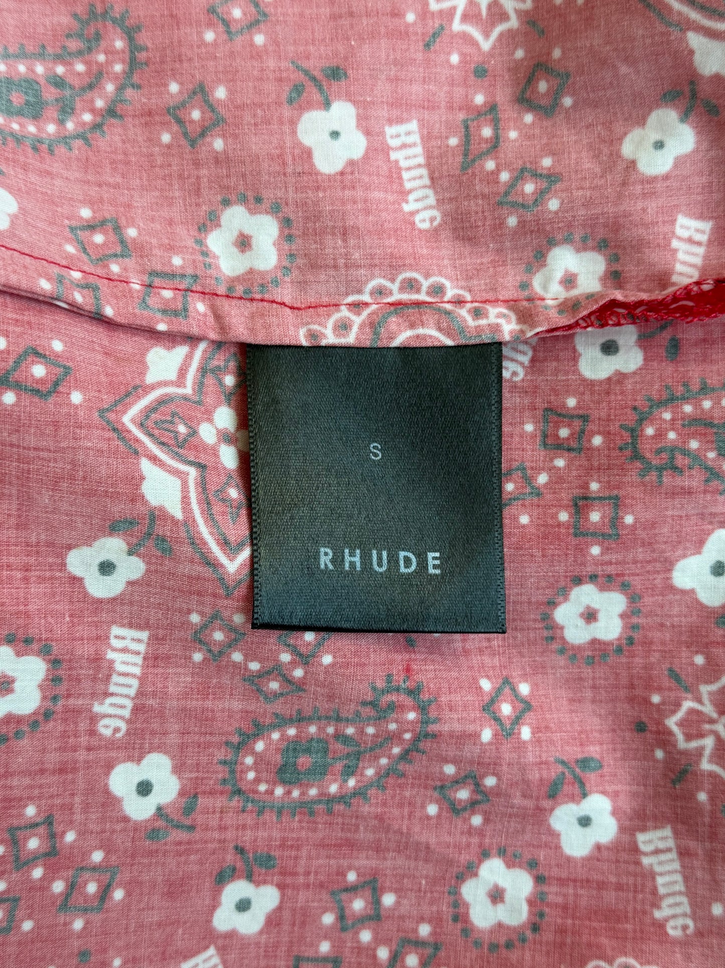 Rhude Red Paisley Bandana Print Button Up Shirt