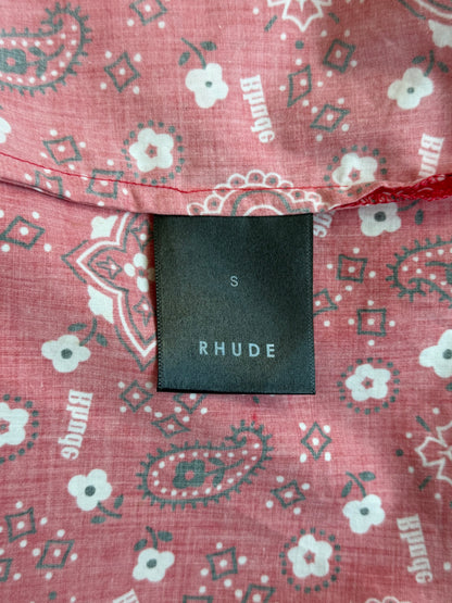 Rhude Red Paisley Bandana Print Button Up Shirt