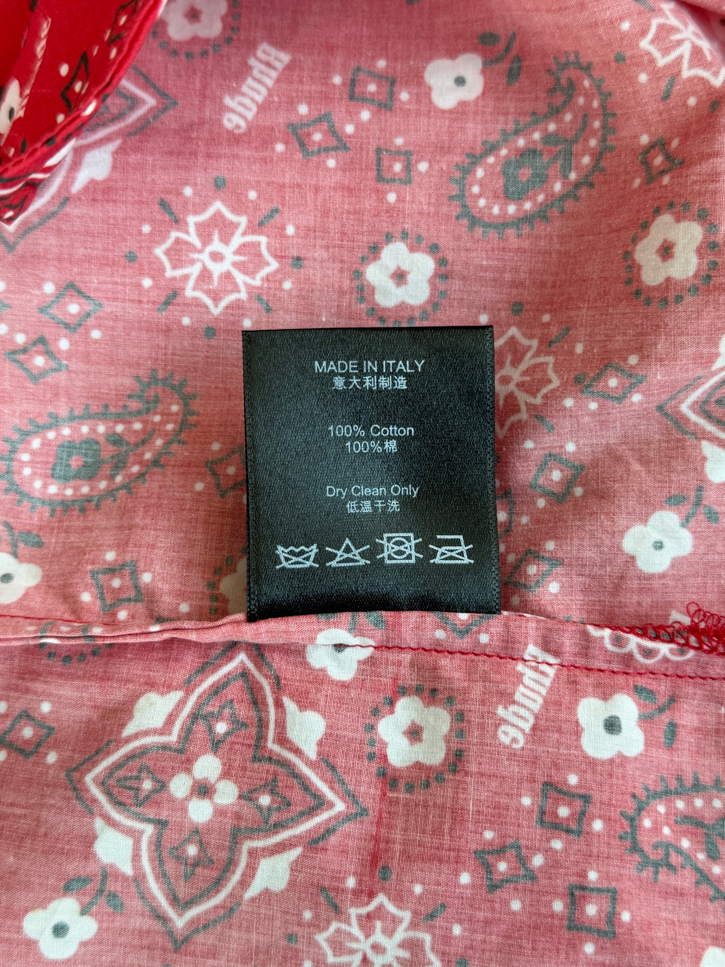 Rhude Red Paisley Bandana Print Button Up Shirt