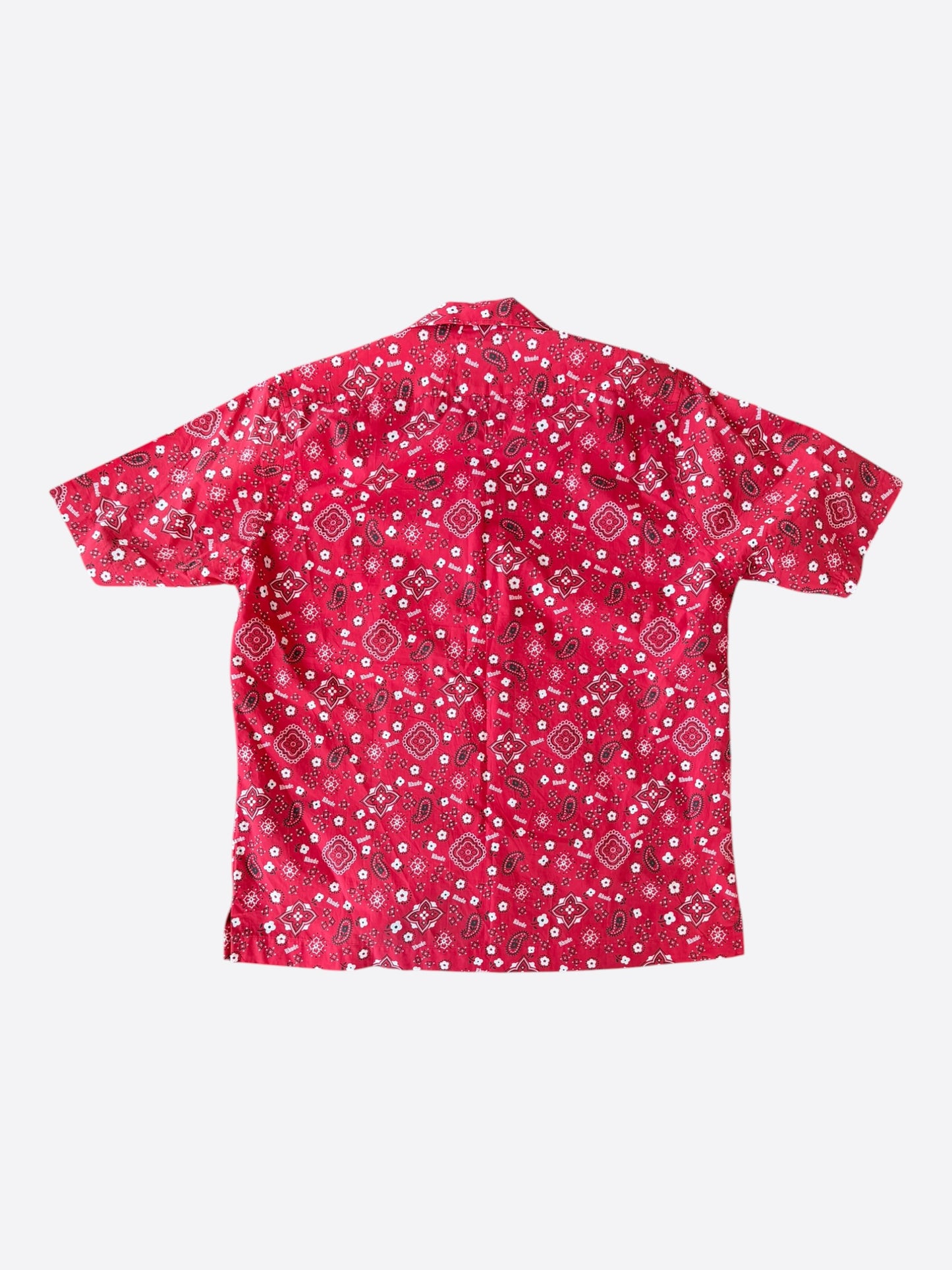 Rhude Red Paisley Bandana Print Button Up Shirt