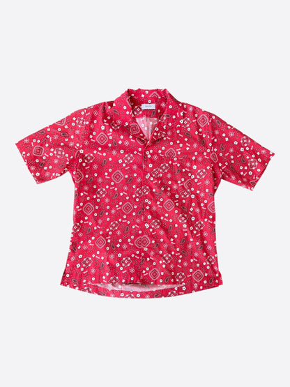 Rhude Red Paisley Bandana Print Button Up Shirt