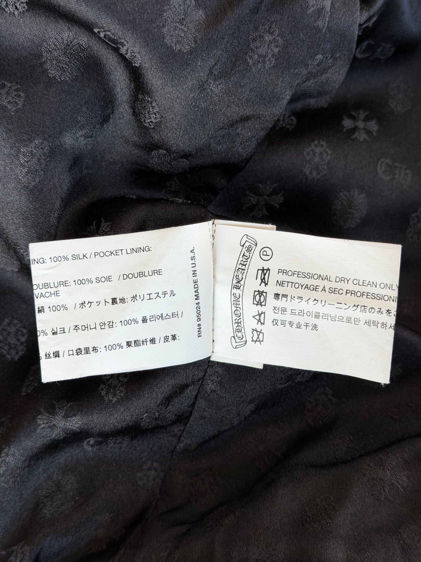 Chrome Hearts Black Filigree Cross Patch Corduroy Jacket