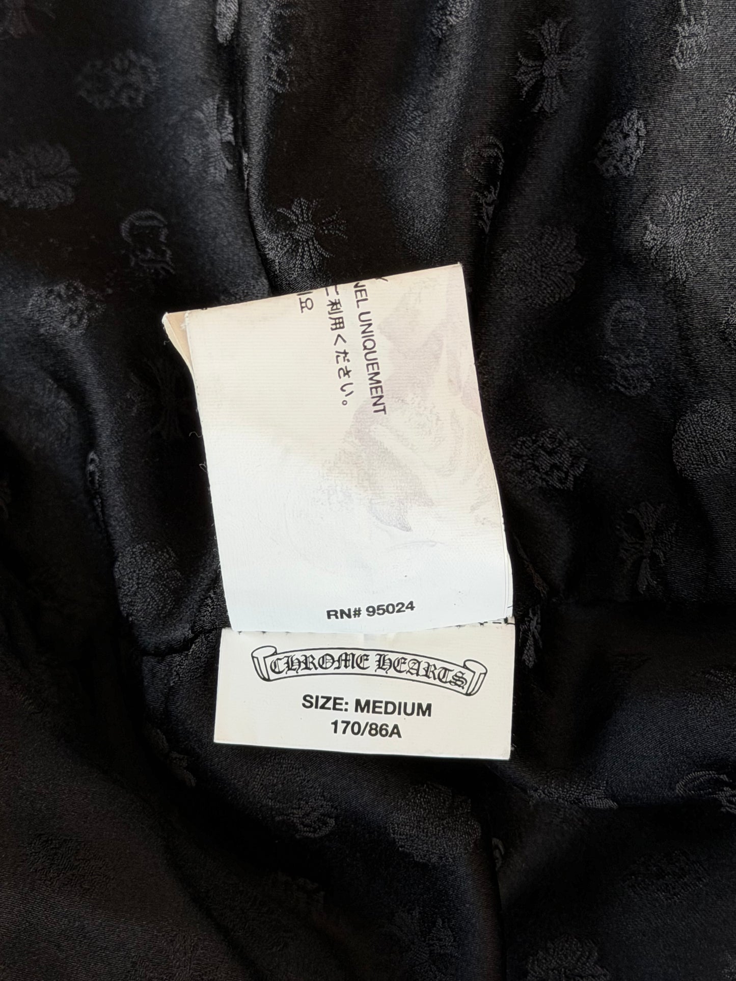 Chrome Hearts Black Filigree Cross Patch Corduroy Jacket