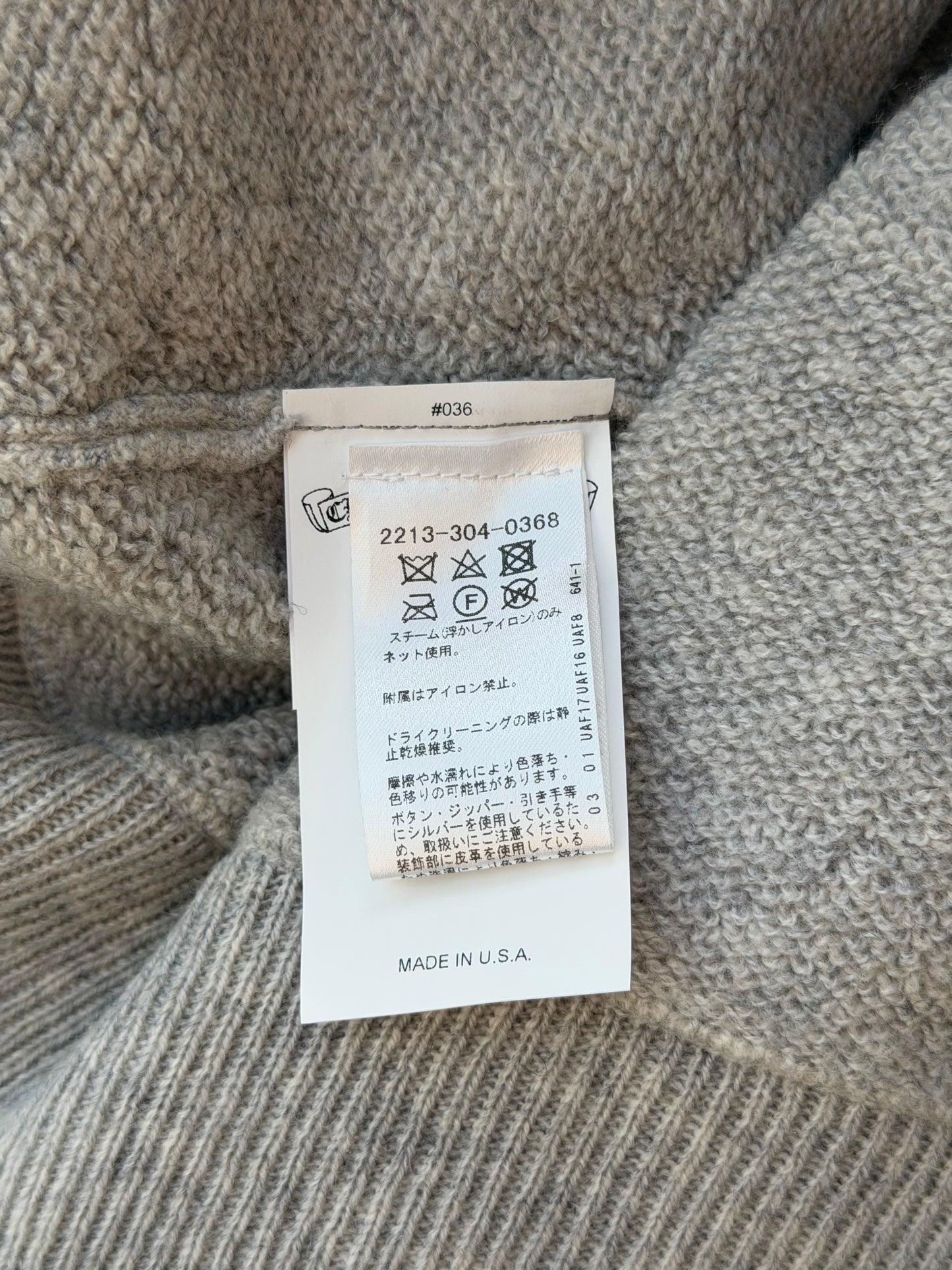 Chrome Hearts Grey & Black Embroidered Cashmere Zip Up Hoodie