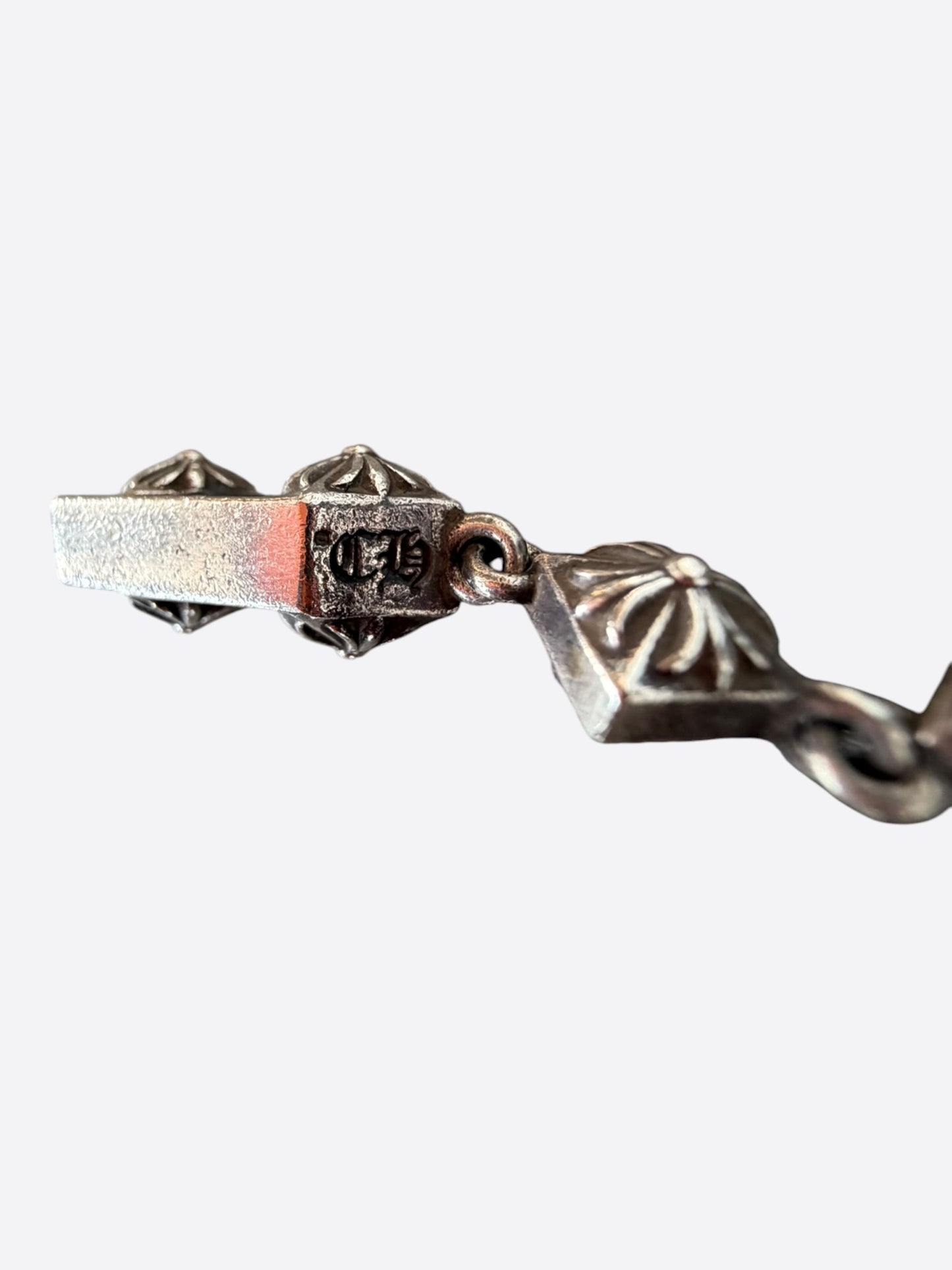 Chrome Hearts Silver Pyramid Cross Necklace