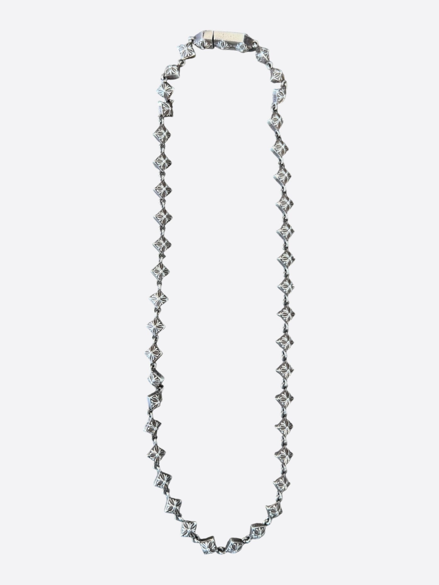 Chrome Hearts Silver Pyramid Cross Necklace