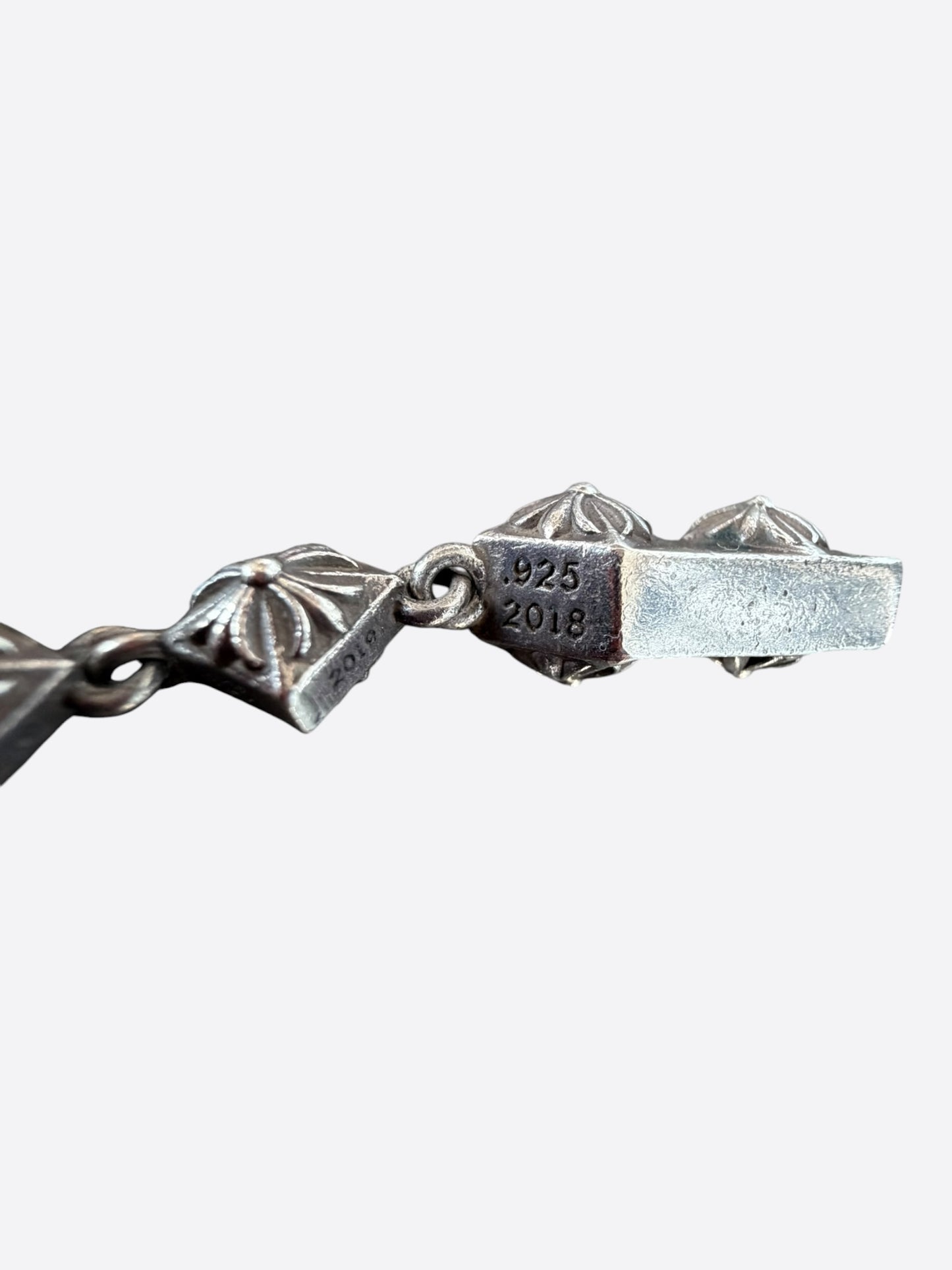 Chrome Hearts Silver Pyramid Cross Necklace