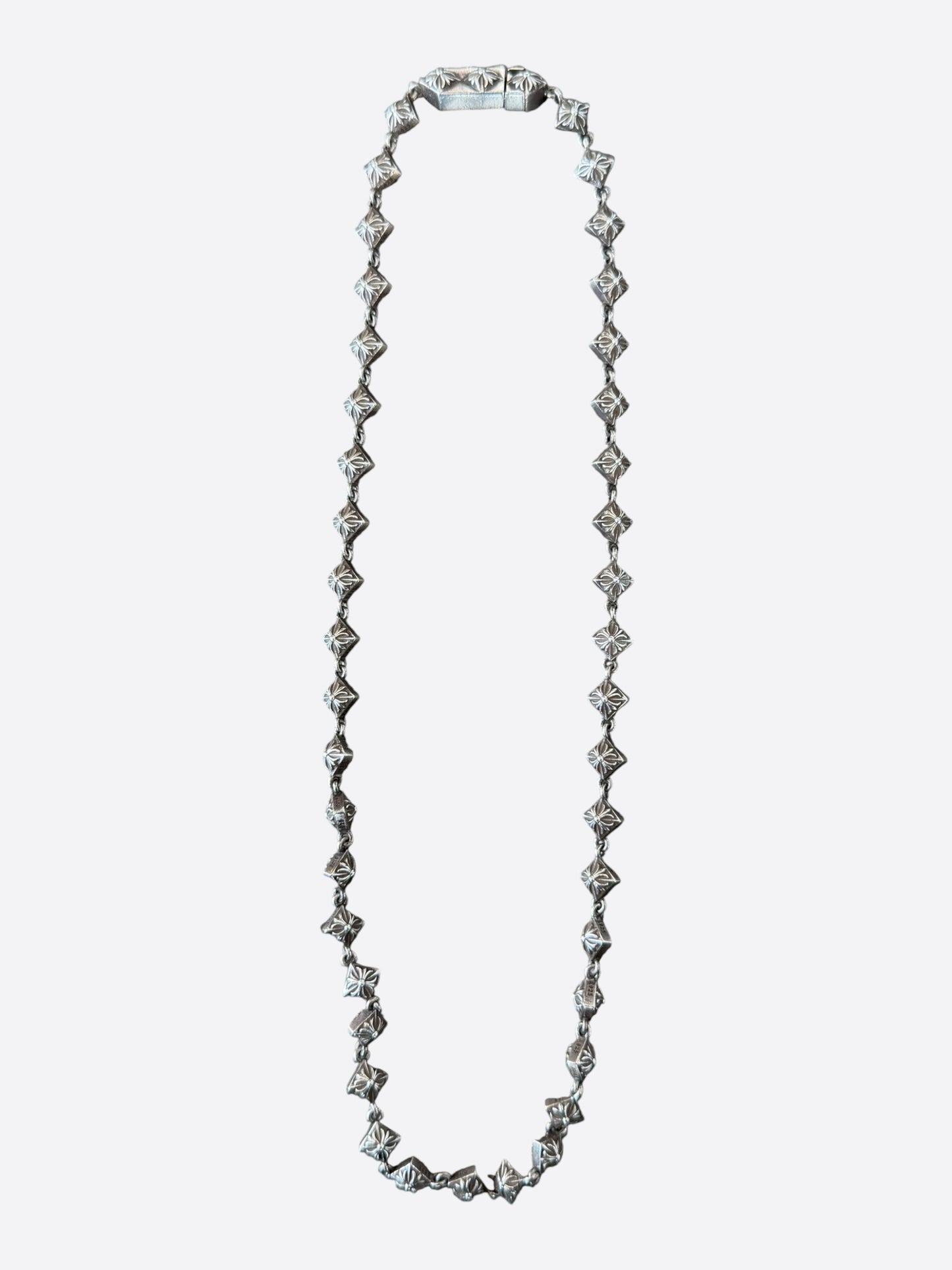 Chrome Hearts Silver Pyramid Cross Necklace