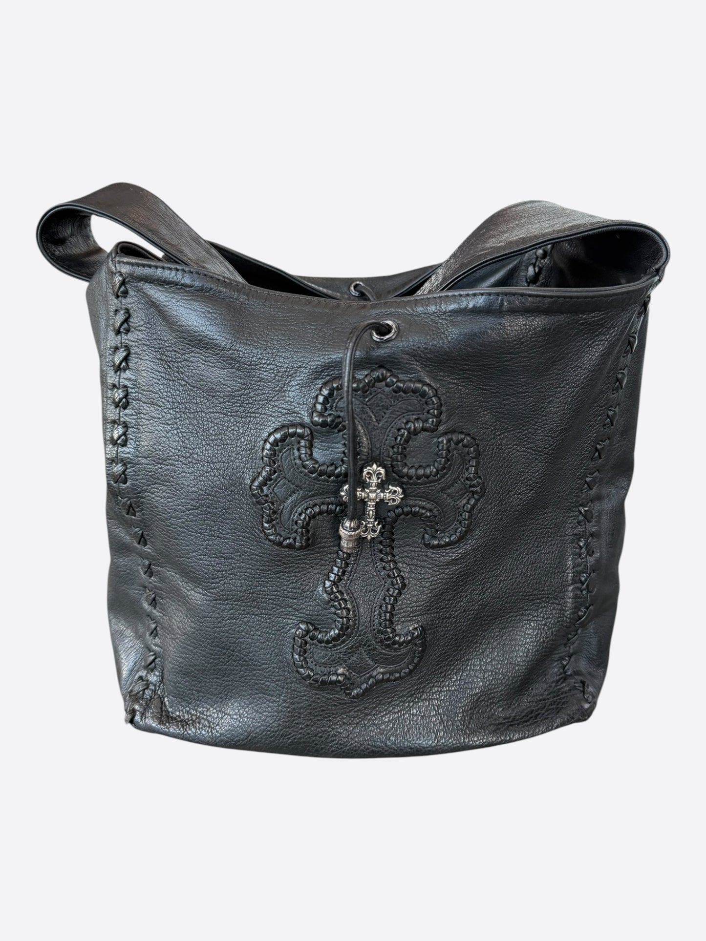 Chrome Hearts Black Filigree Cross Patch Bag