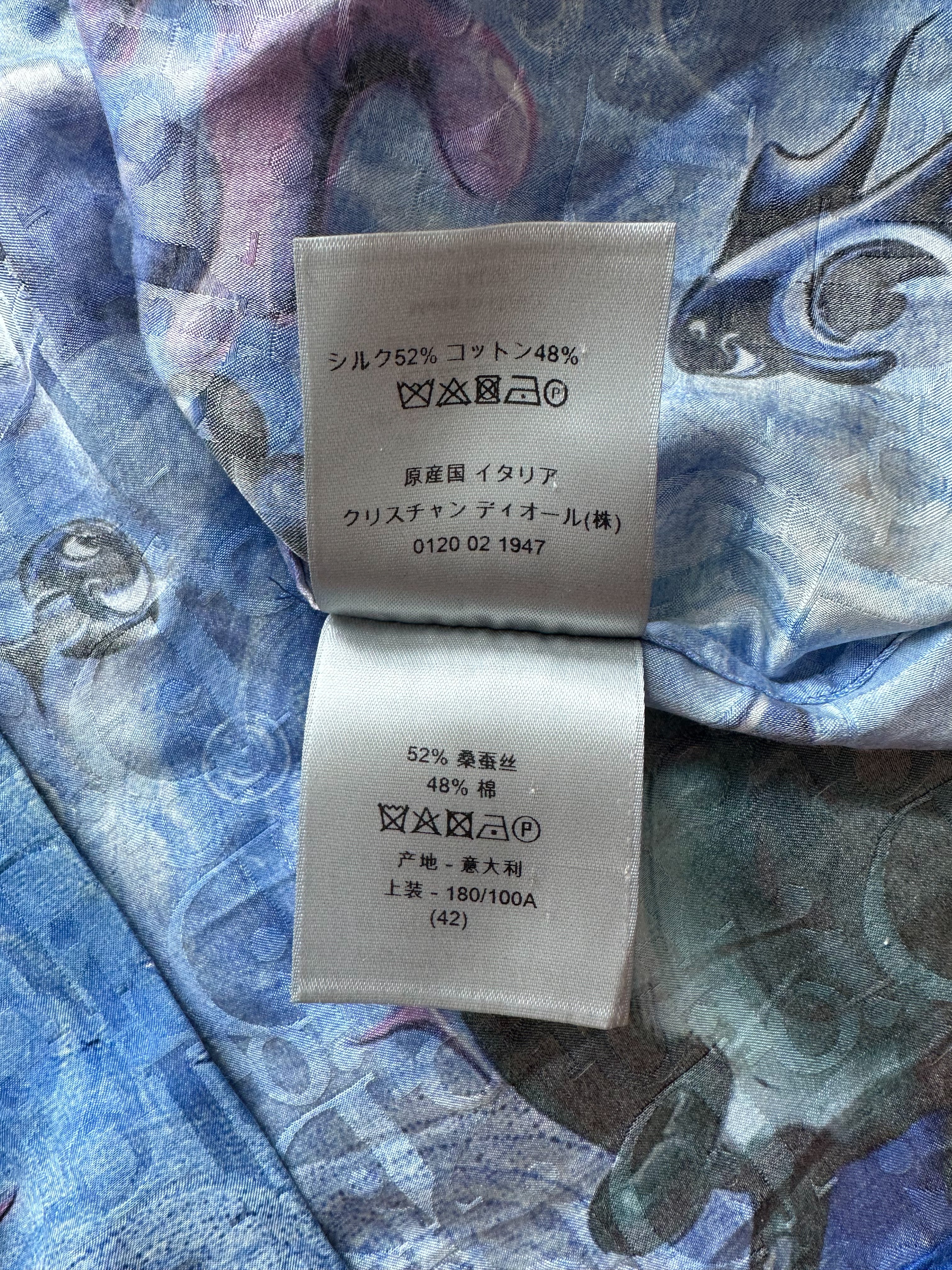 Dior Kenny Scharf Blue Oblique Button Up Shirt – Savonches