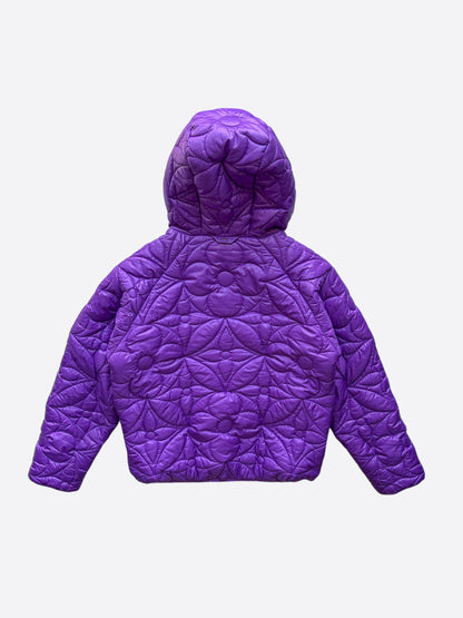 Louis Vuitton Purple Flower Monogram Puffer Jacket